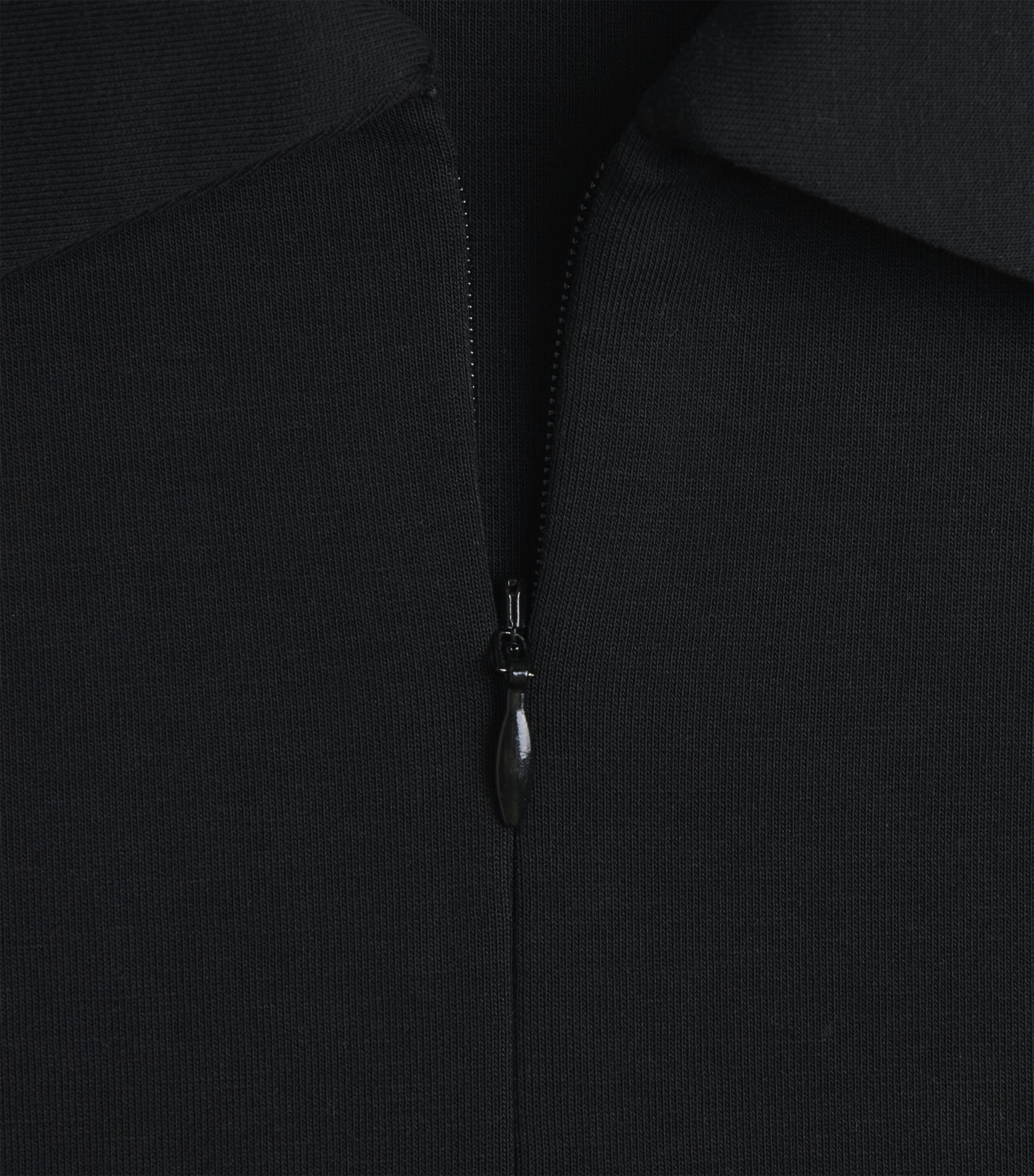 Cotton-Blend Half-Zip Sweater 001BLK Image 5