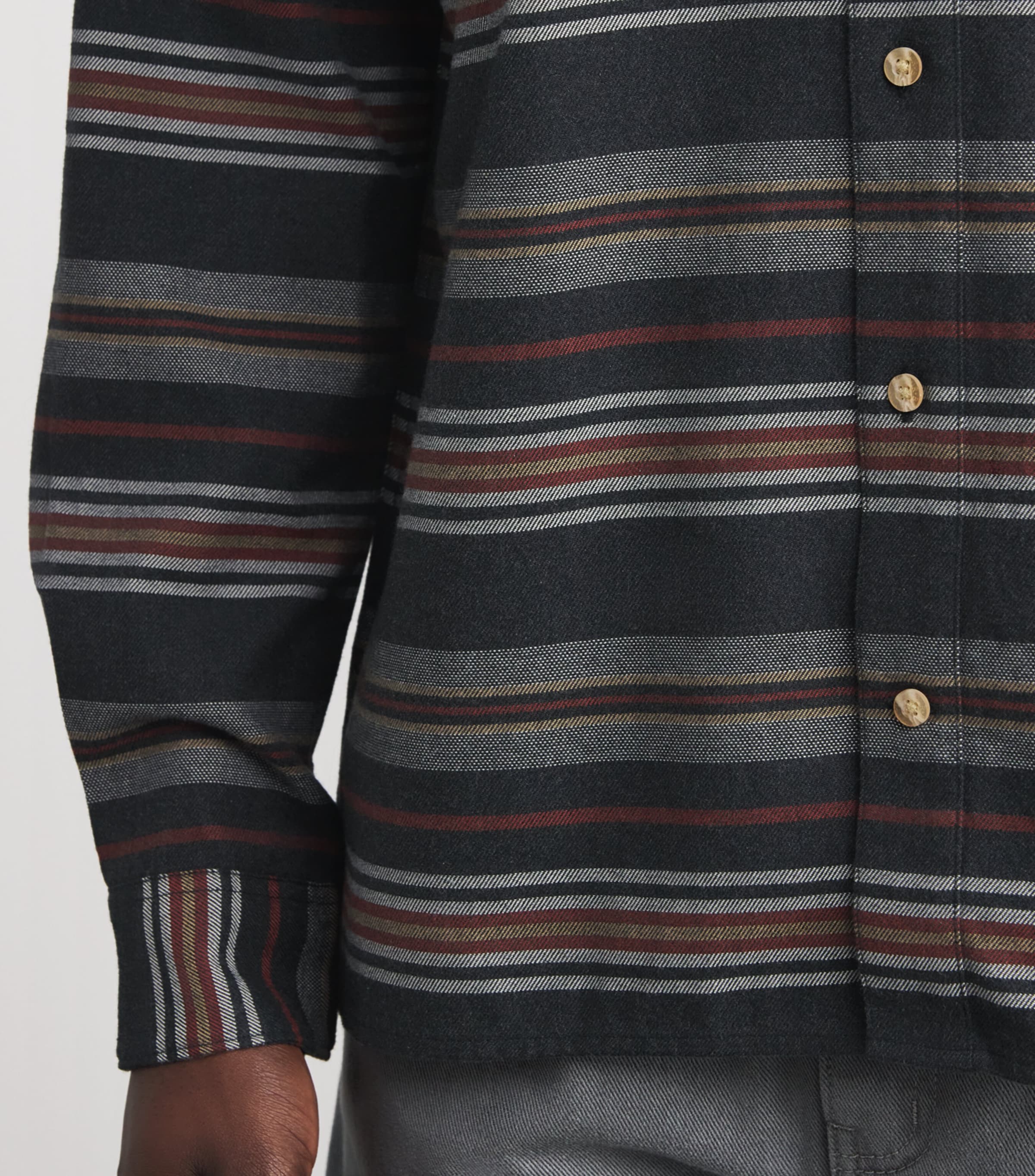 Cotton Stripe Bowscale Shirt CH51 CHARCOAL MARL Image 6