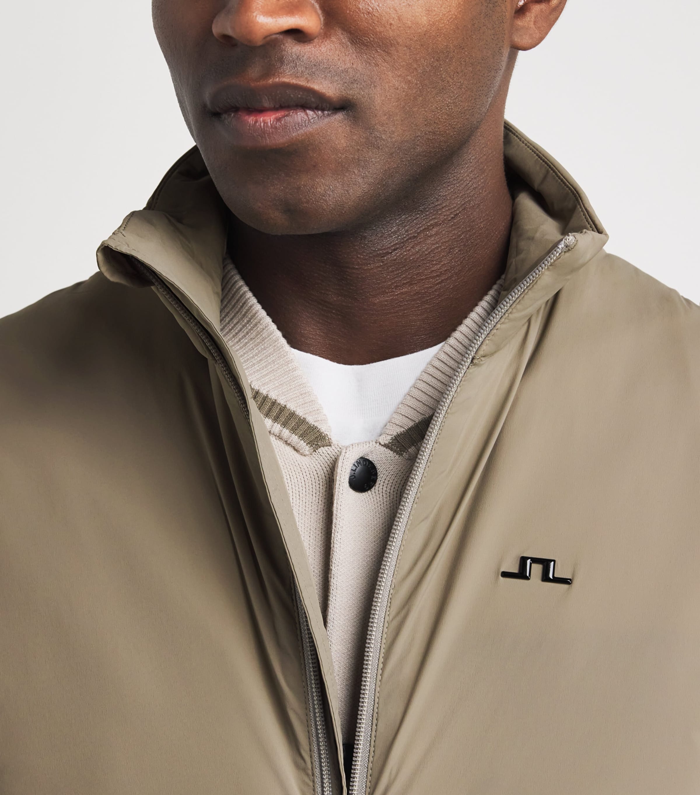 J Lindeberg Mens Timor Hybrid Gilet Brindle Image 3