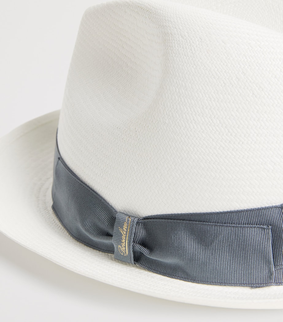 Small Straw Trilby Hat 01C2 SBIANCATO Image 3