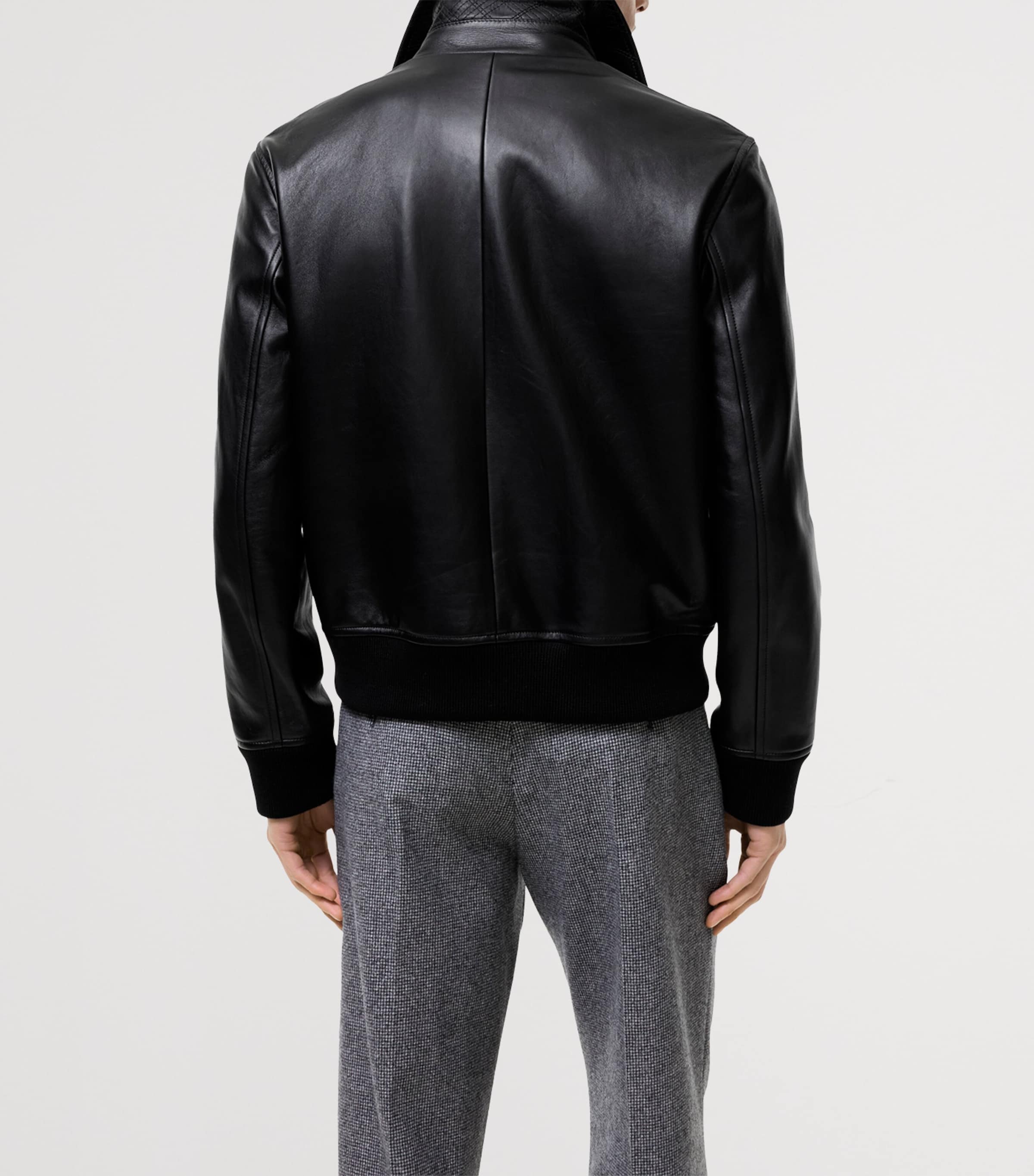 Burberry Mens Bloomsbury Leather Jacket Black Image 3
