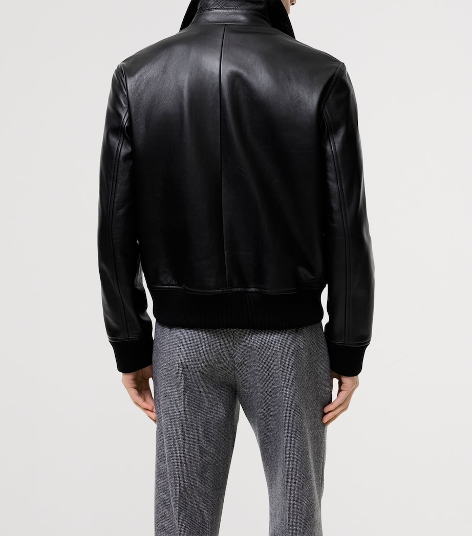 Burberry Mens Bloomsbury Leather Jacket Black Image 3