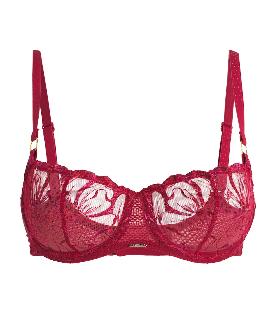 Embroidered Fleurs Balconette Bra B01 CANDY APPLE Image 1