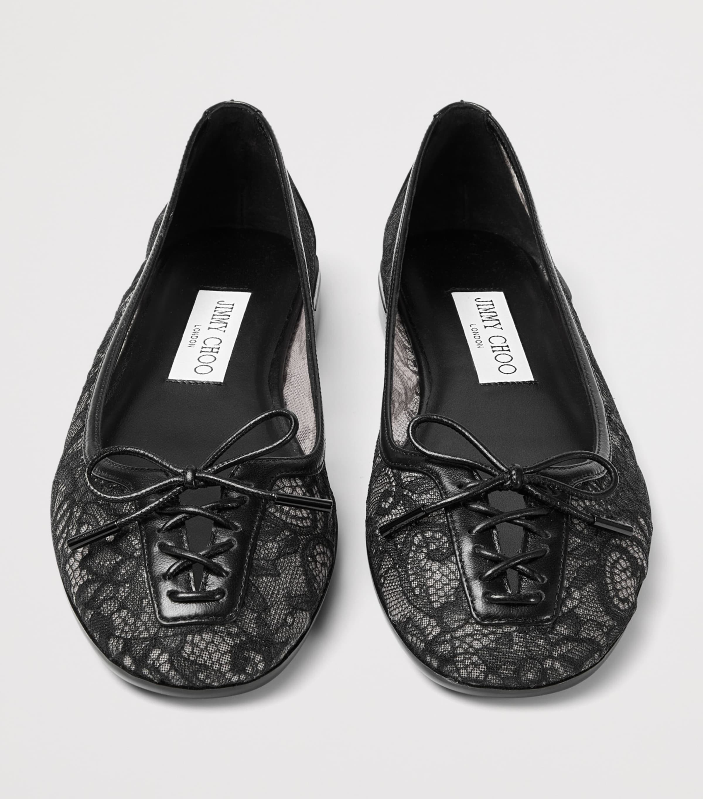 Jimmy Choo Womens Scarlett Lace Ballet Flats Black/black Image 4