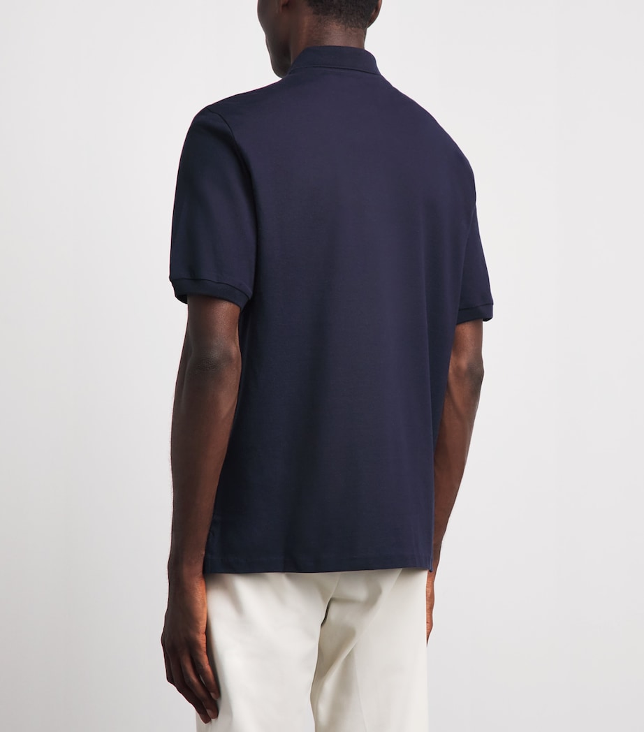 Ralph Lauren Purple Label Mens Cotton-Cashmere Polo Bear Polo Shirt Racing Navy Image 5