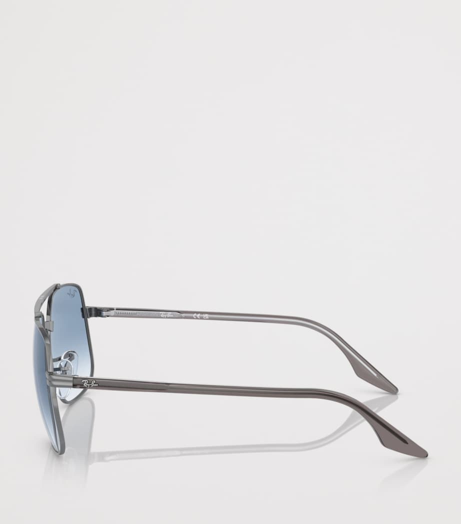 Ray-Ban Metal Square Sunglasses Grey Image 3