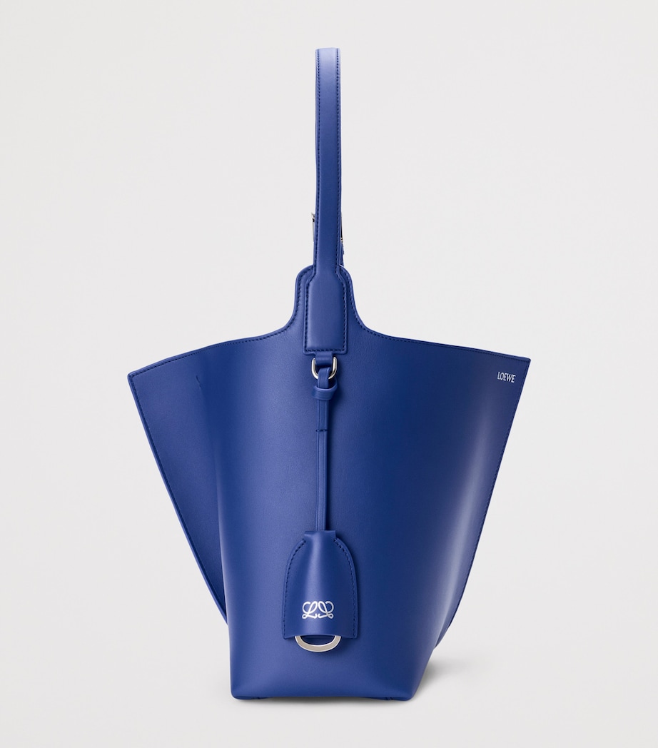 LOEWE Womens Medium Leather Bilbao Bucket Bag Stellar Blue Image 8