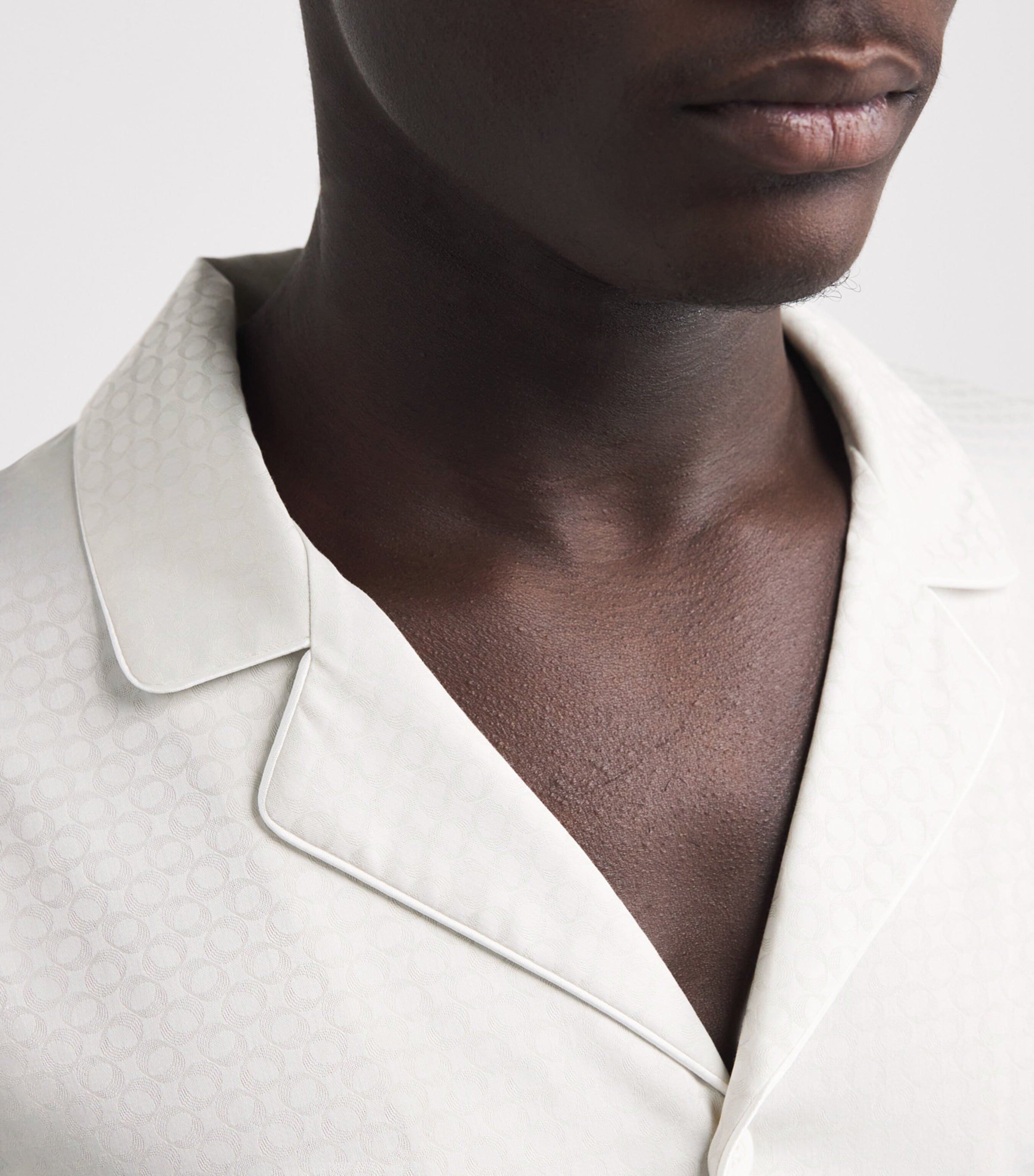 Zimmerli Mens Luxury Jacquard Pyjama Set Sphere Beige Image 3