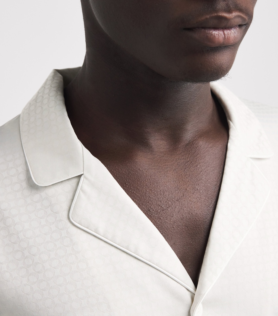 Zimmerli Mens Luxury Jacquard Pyjama Set Sphere Beige Image 3