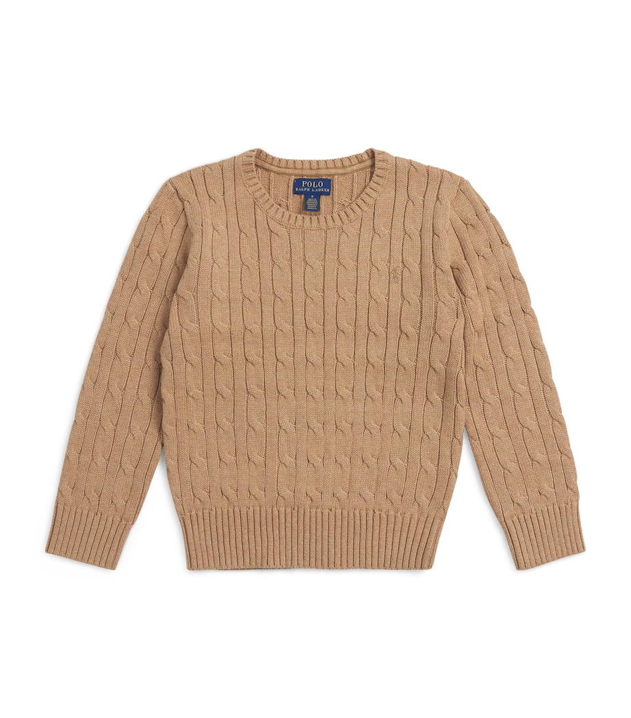 Ralph Lauren Kids Cotton Cable-Knit Sweater (2-7 Years) Camel Image 1