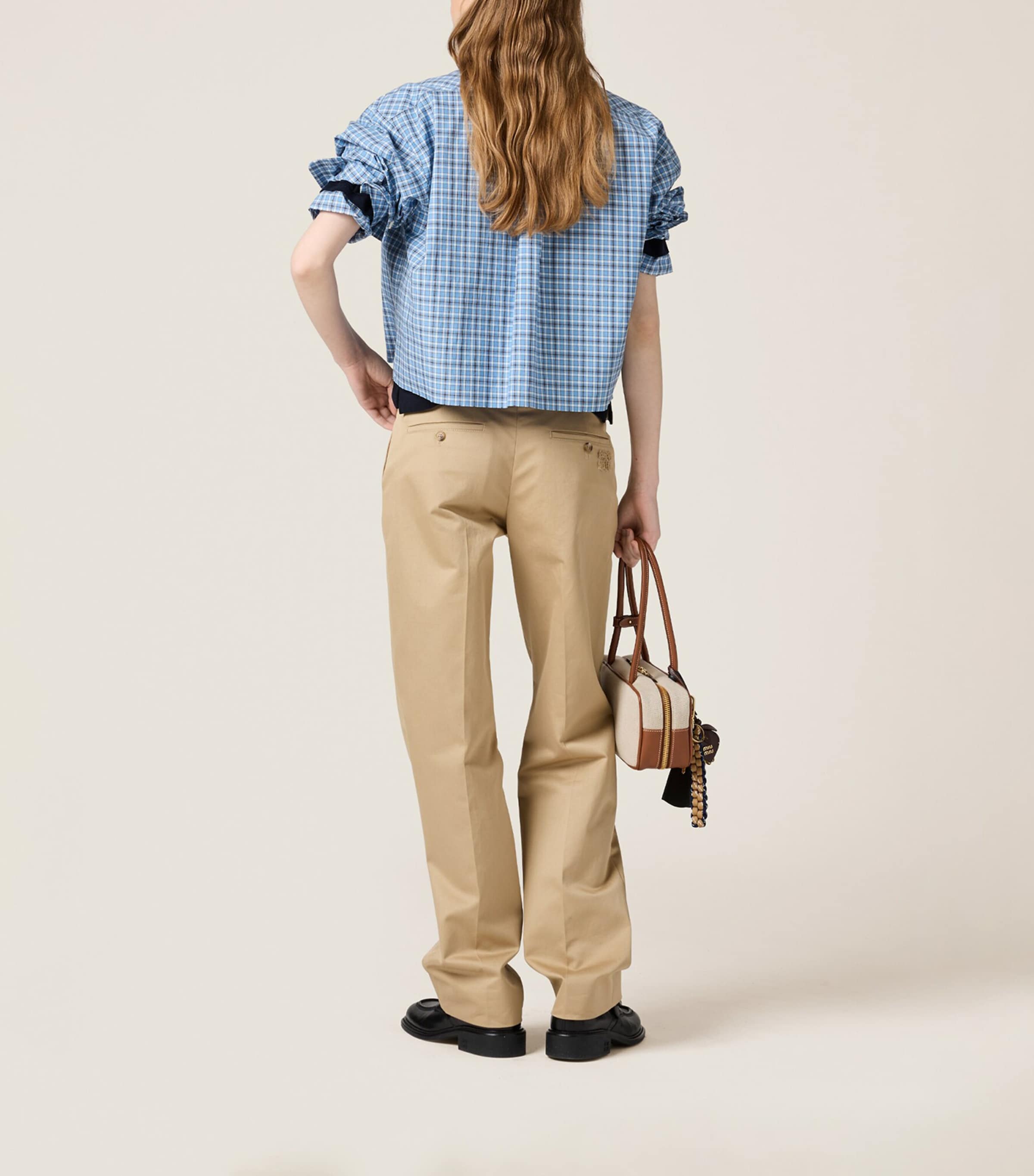 Cotton Poplin Check Shirt F0QY6 Image 3