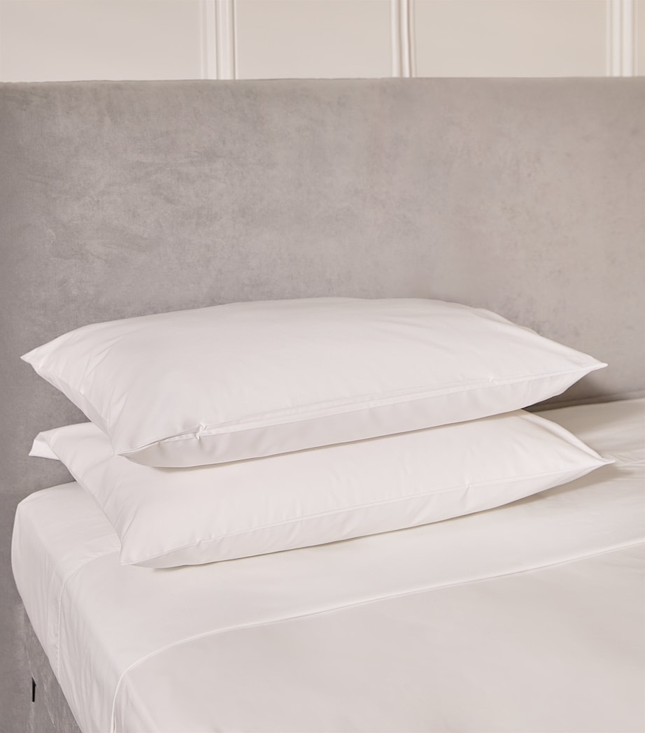 Dust Mite Pillowcase Protector Pair (50cm x 70cm) WHITE Image 2