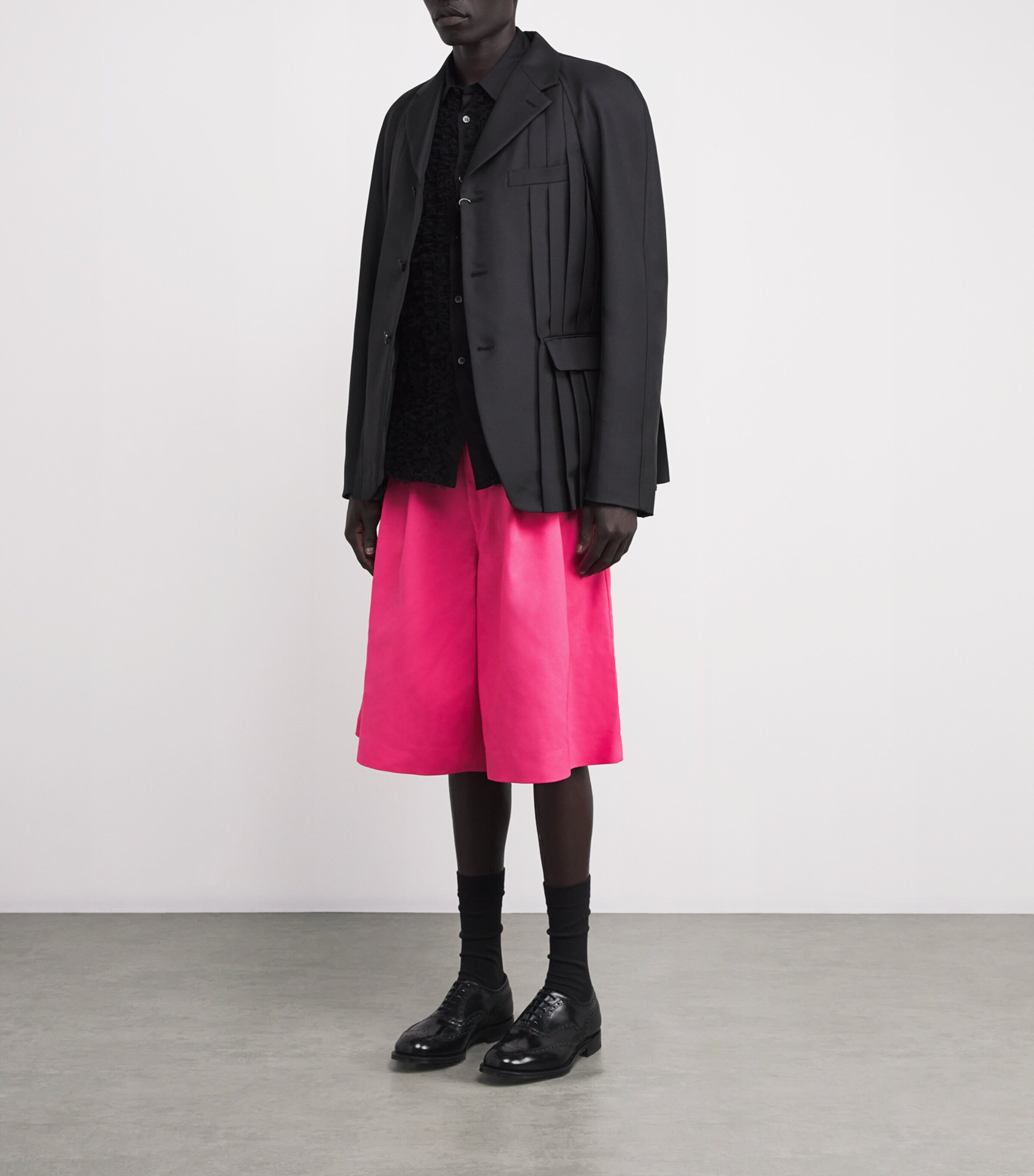 Comme Des Garçons Homme Plus Pleated Wide-Leg Shorts