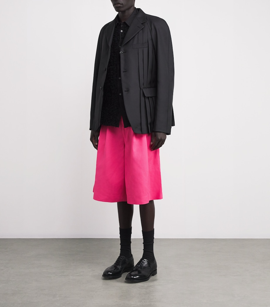 Comme Des Garçons Homme Plus Mens Pleated Wide-Leg Shorts Pink Image 2