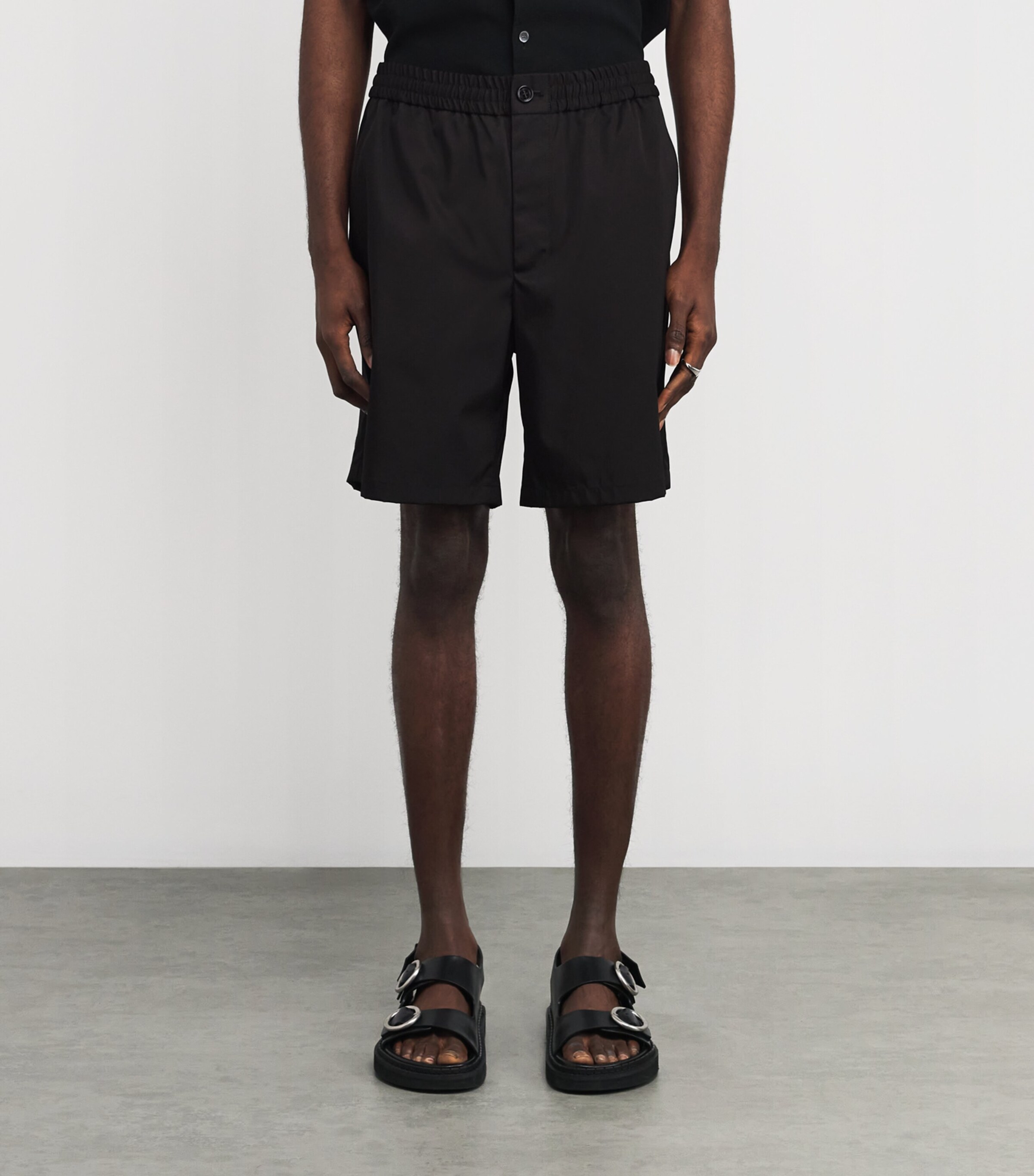AMI Paris Mens Cotton-Blend Twill Shorts Image 3