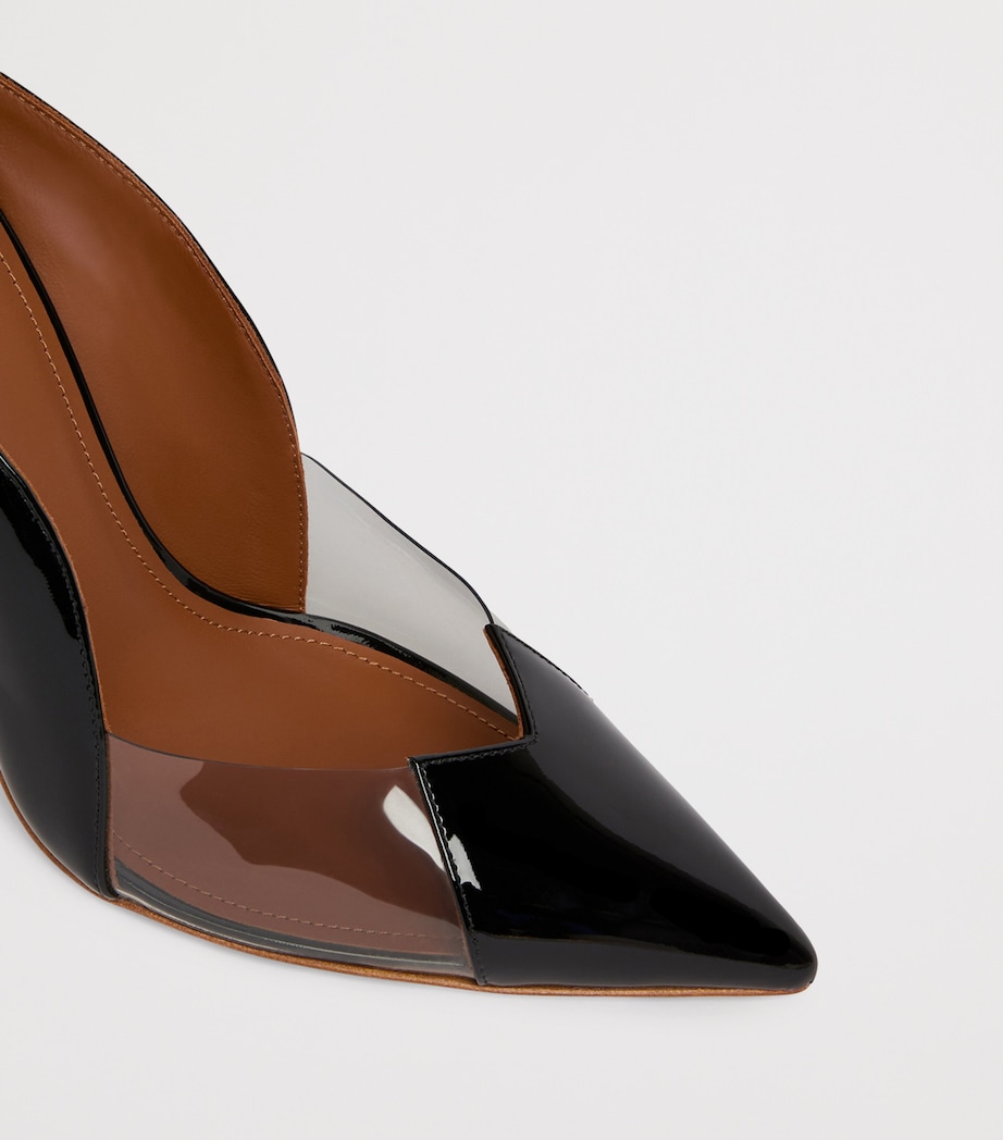 Leather-PVC Malia Heeled Pumps 100 BLACK Image 4