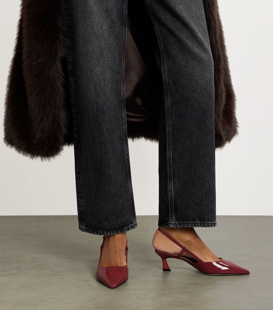 Leather Vinnie Slingback Pumps 50 RED Image 2