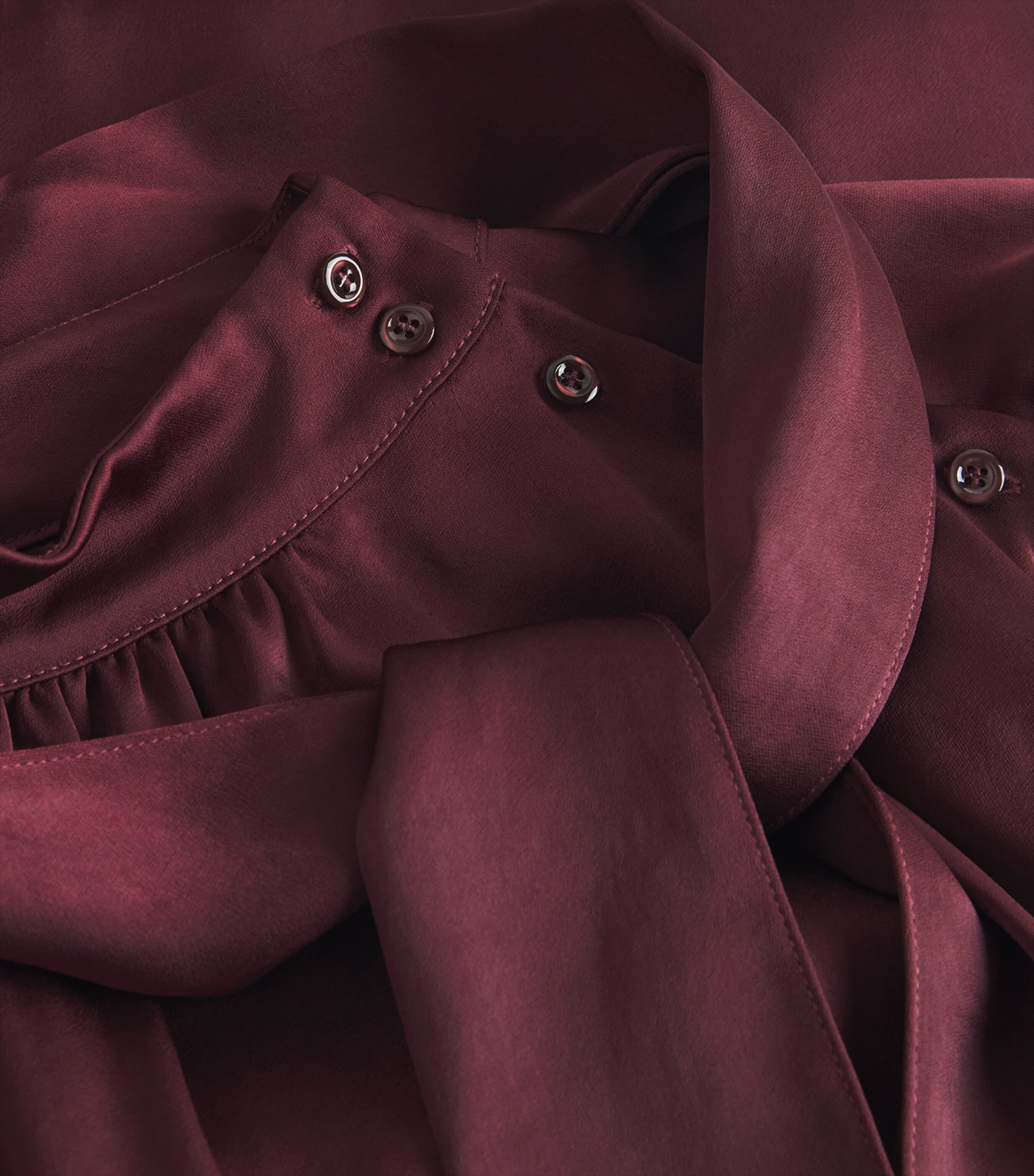 Pussybow Long-Sleeve Blouse BURGUNDY Image 5