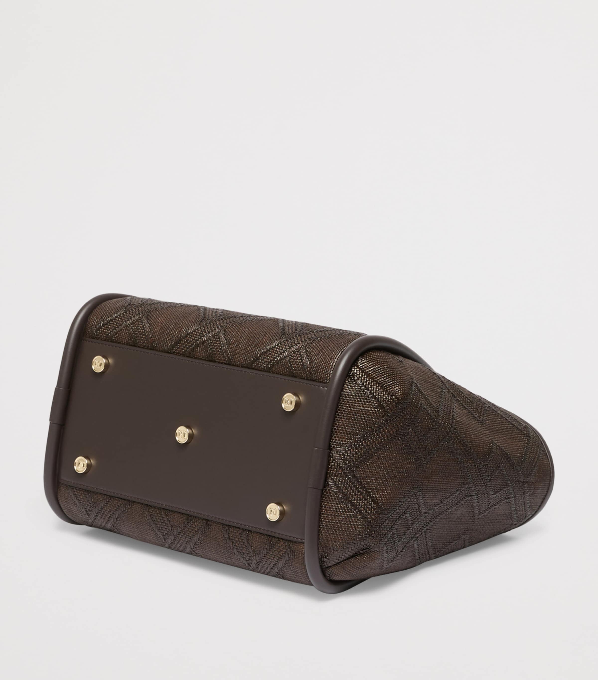 Max Mara Small Leather Marine Top-Handle Bag Dark Brown Image 3