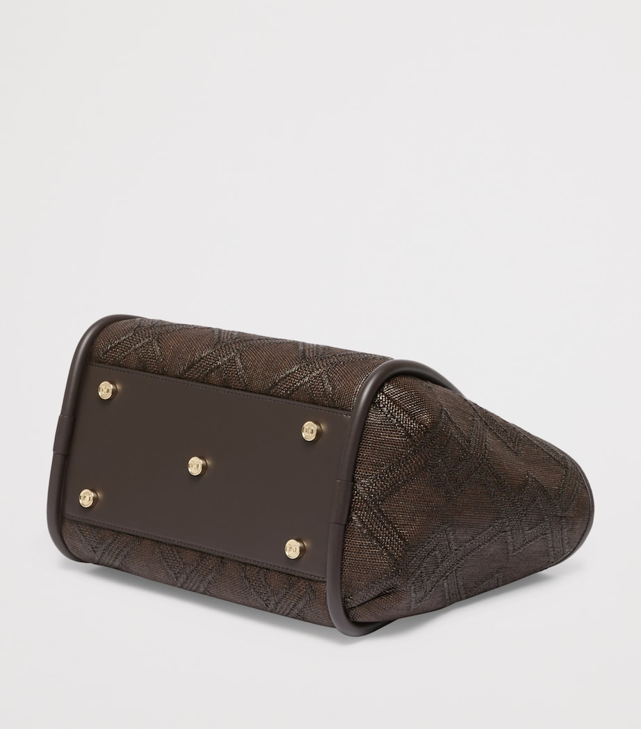 Max Mara Small Leather Marine Top-Handle Bag Dark Brown Image 3