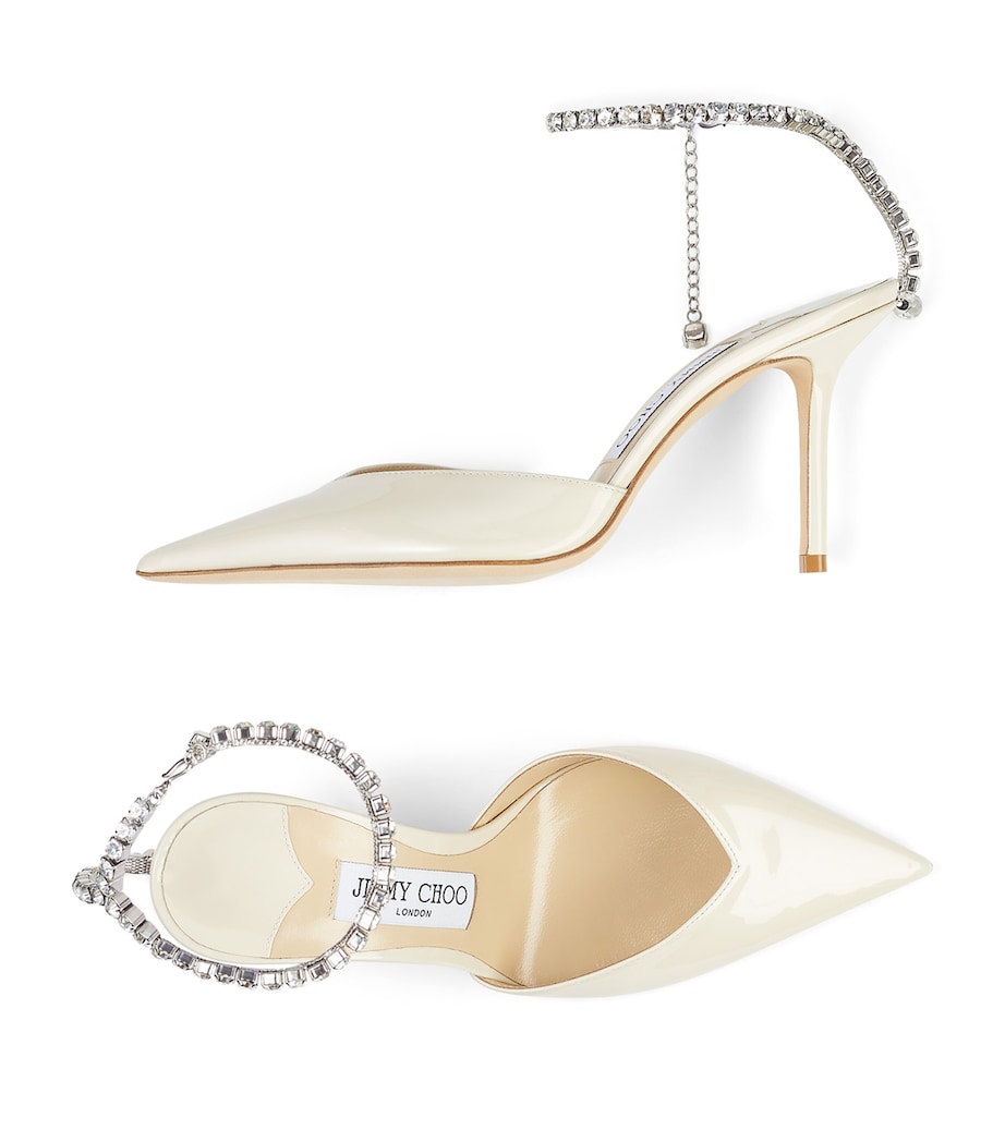 Saeda 85 Patent Pumps LINEN/CRYSTAL Image 4