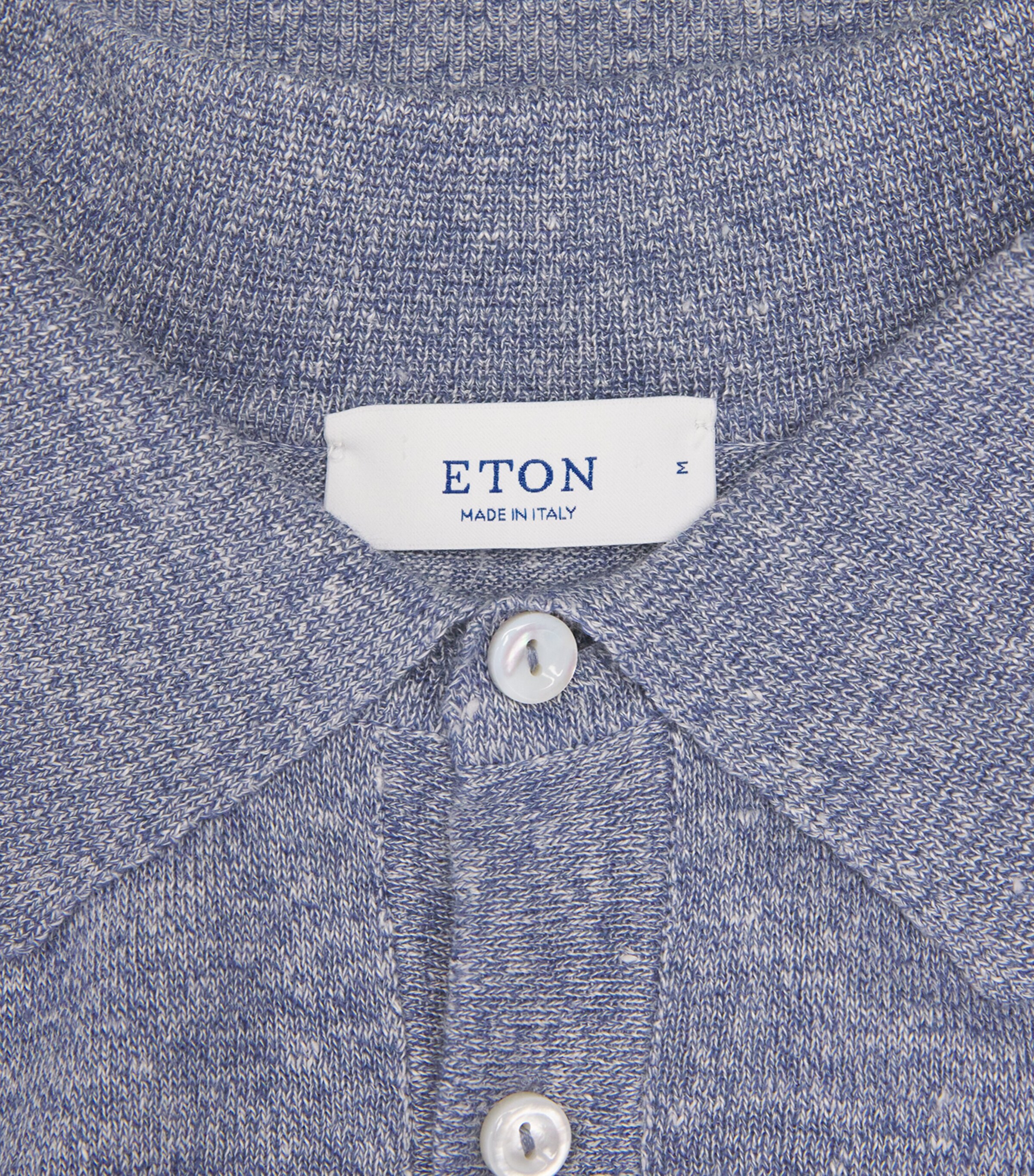 Eton Mens Cotton-Linen Polo Shirt Dark Blue Image 5