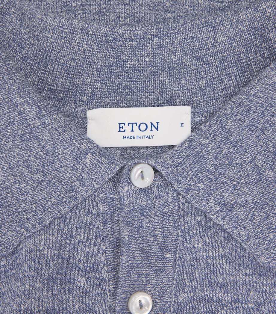 Cotton-Linen Polo Shirt 26 DARK BLUE Image 5