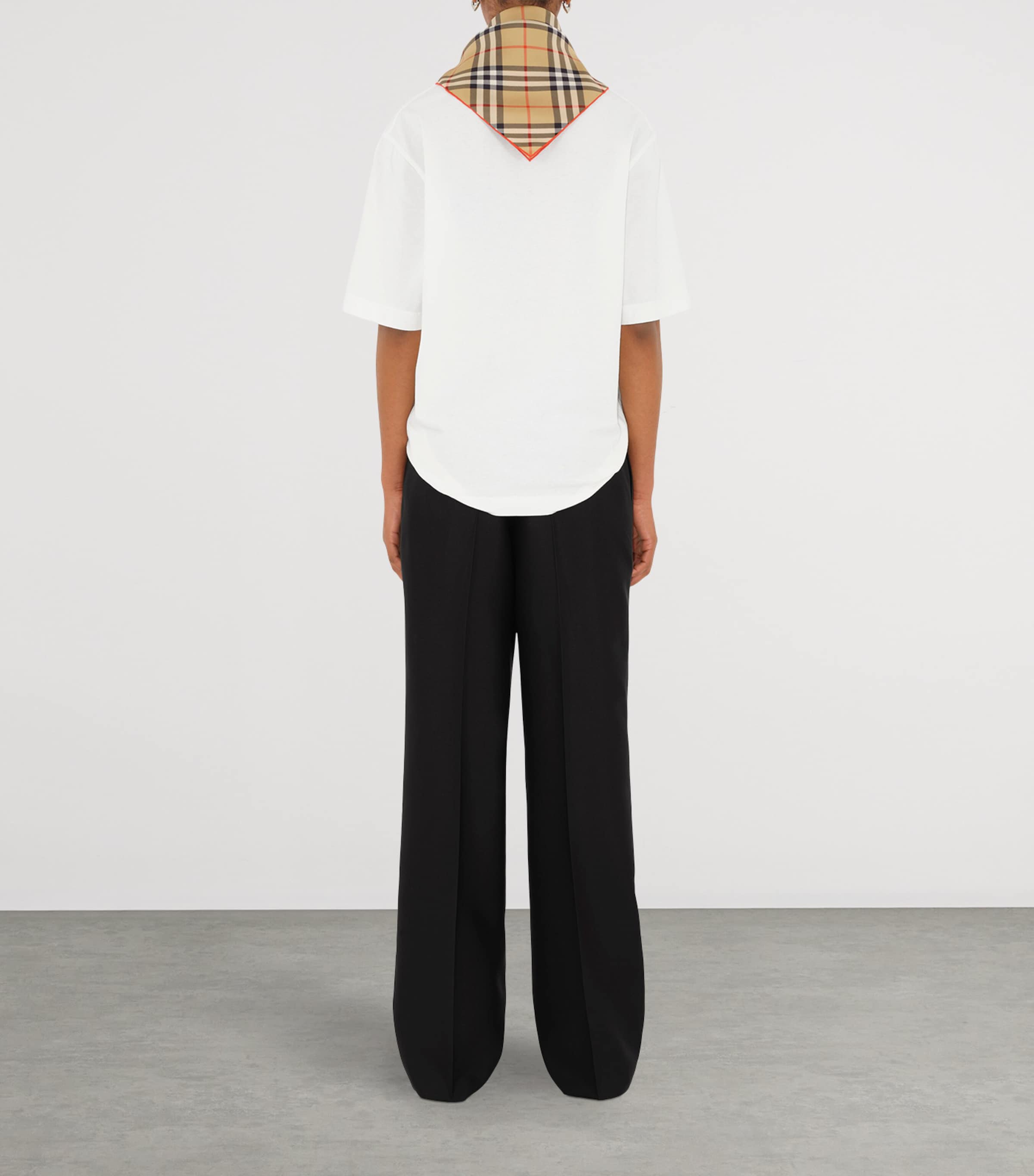 Silk Check Scarf SAND Image 5