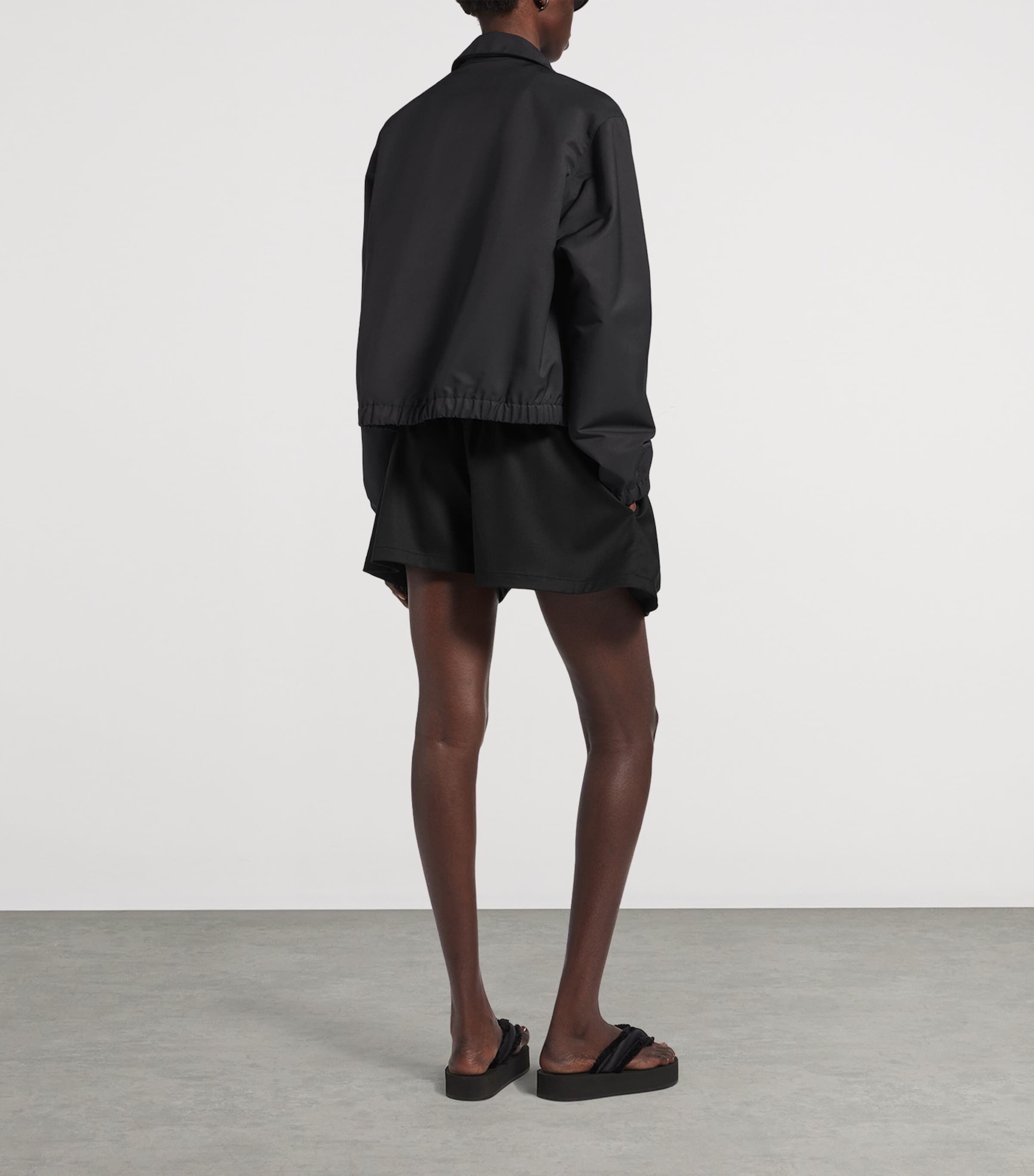 Balenciaga Womens Wool-Blend Boxer-Style Shorts Image 3