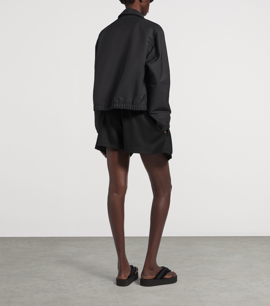 Balenciaga Womens Wool-Blend Boxer-Style Shorts Image 3