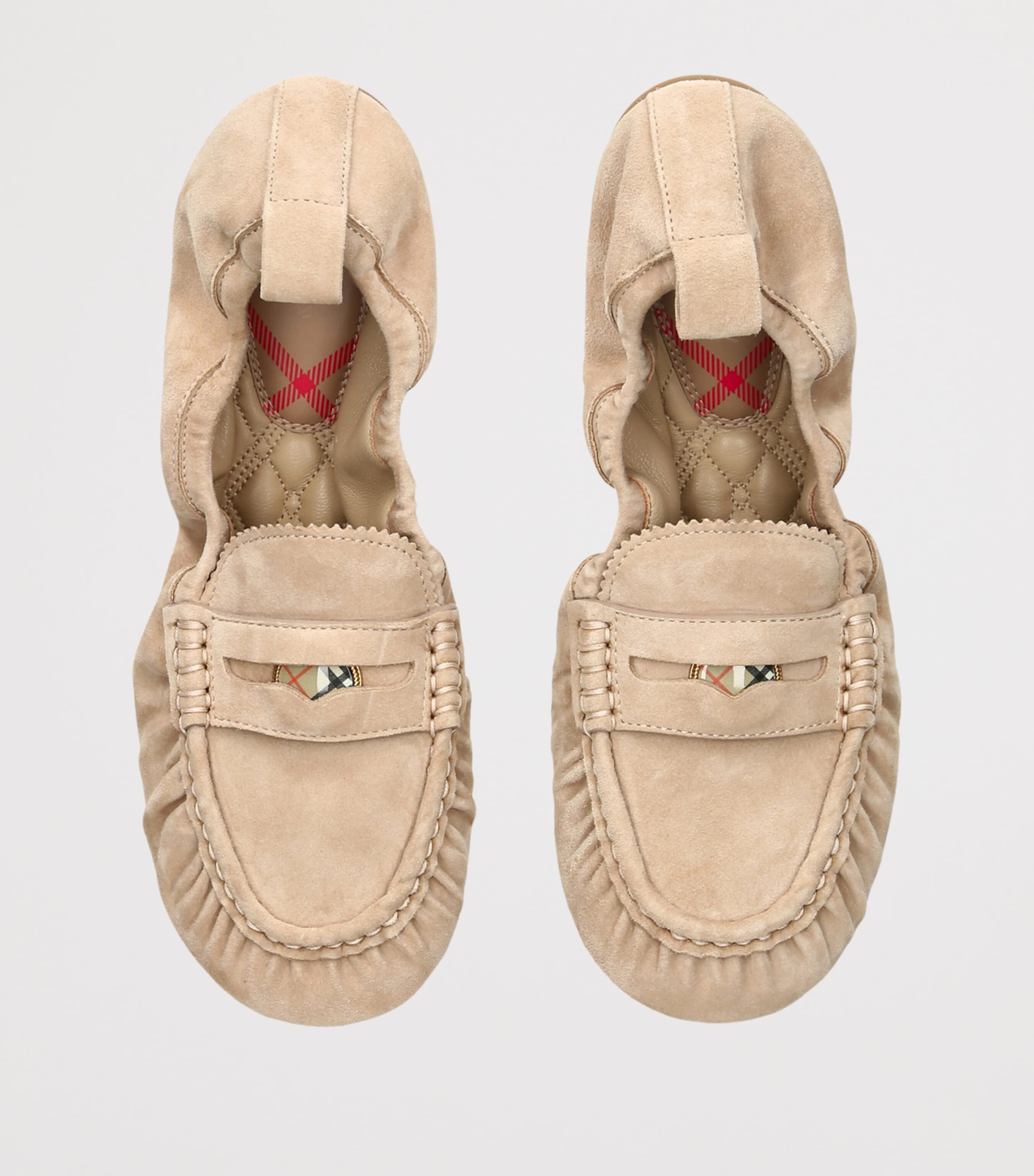 Burberry Suede Fawn Loafers Cream Image 3