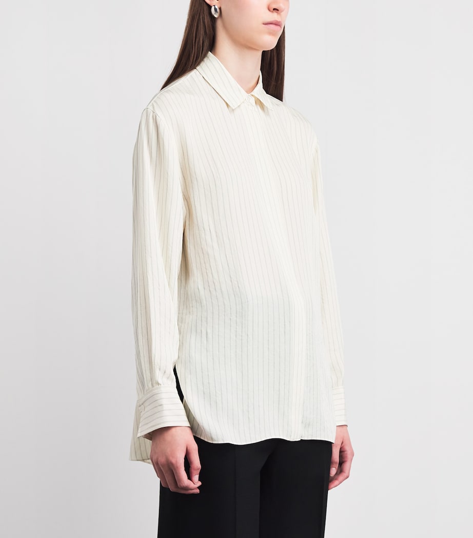 Theory Womens Stripe Shirt Rice Multi Image 4