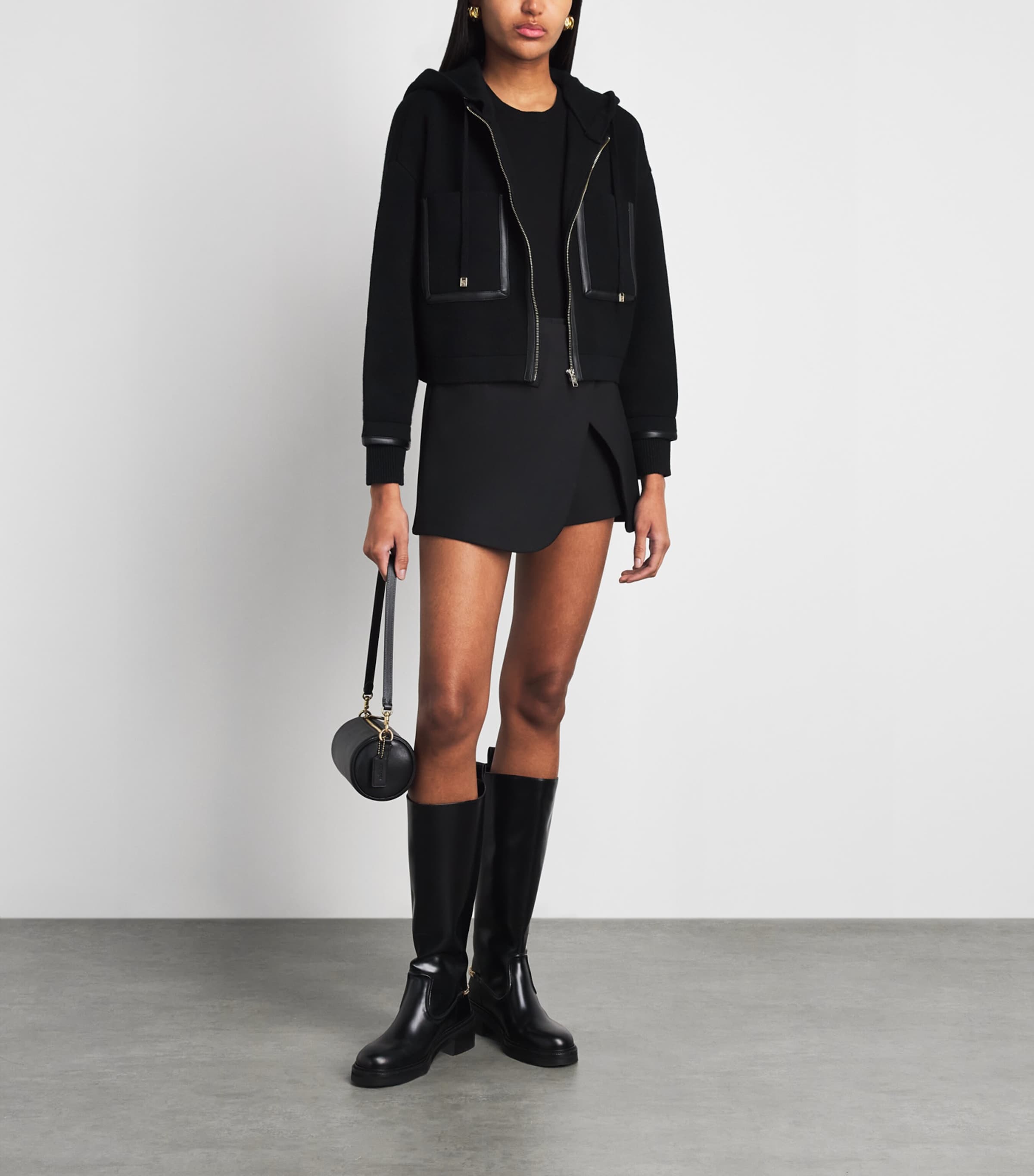 Sandro Paris Womens Zip-Up Cardigan Black Image 2
