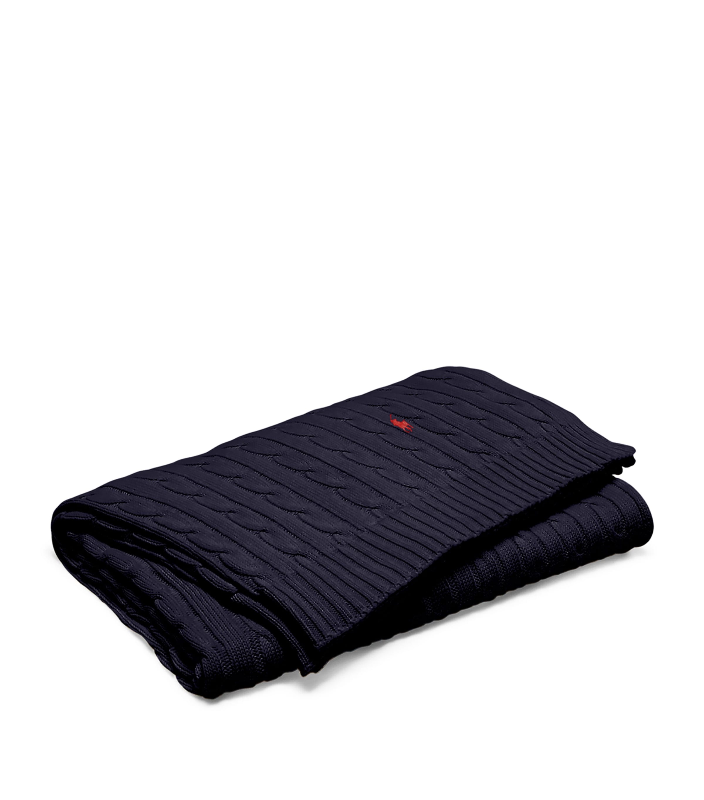 Polo Ralph Lauren Cable-knit Throw In Navy