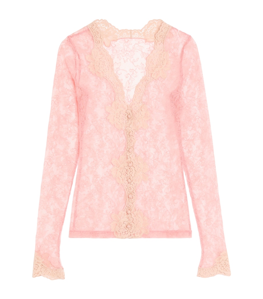 Valentino Womens Lace V-Neck Cardigan Image 1