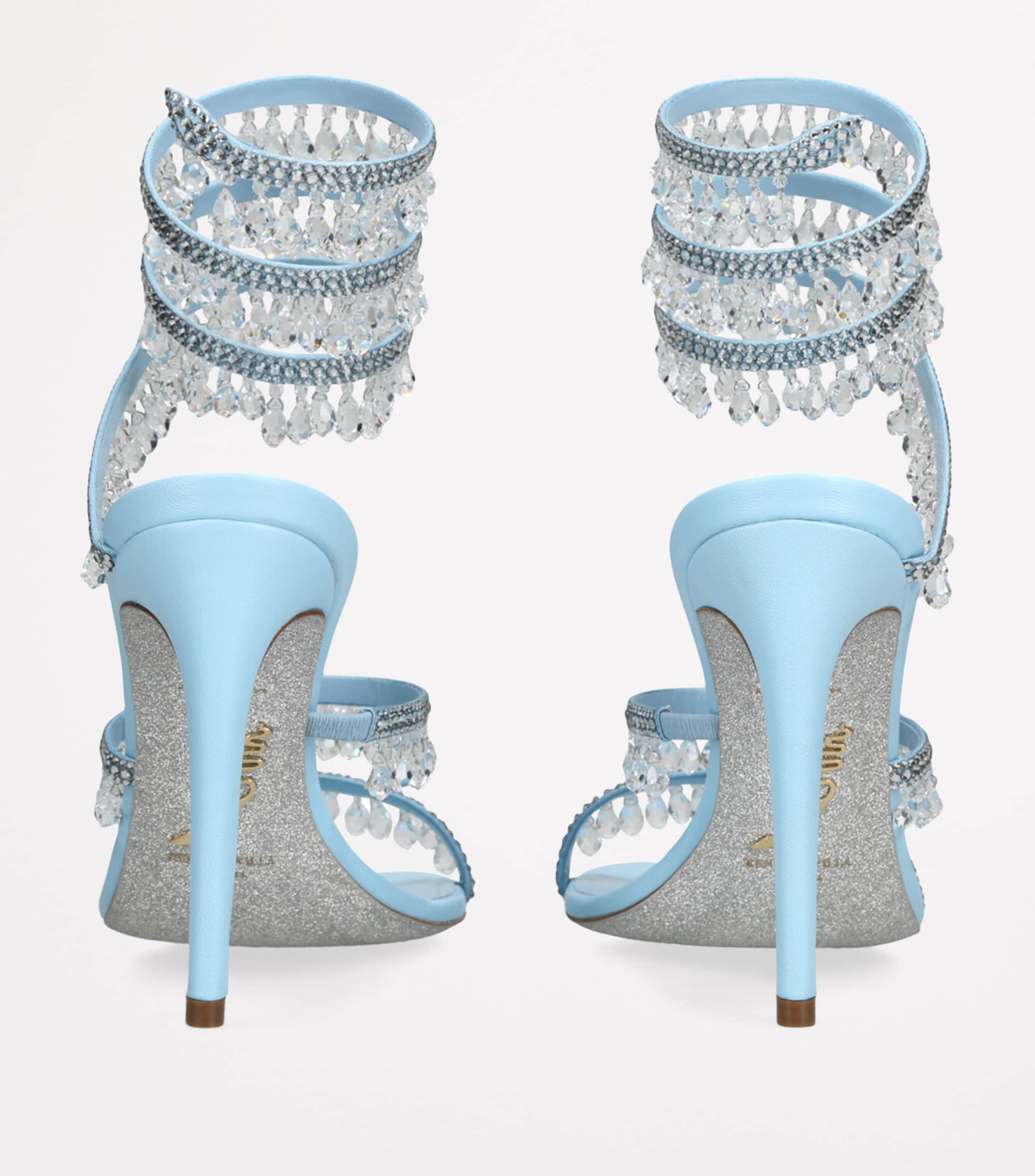 René Caovilla Chandelier Heeled Sandals 105 Pale Blue Image 2