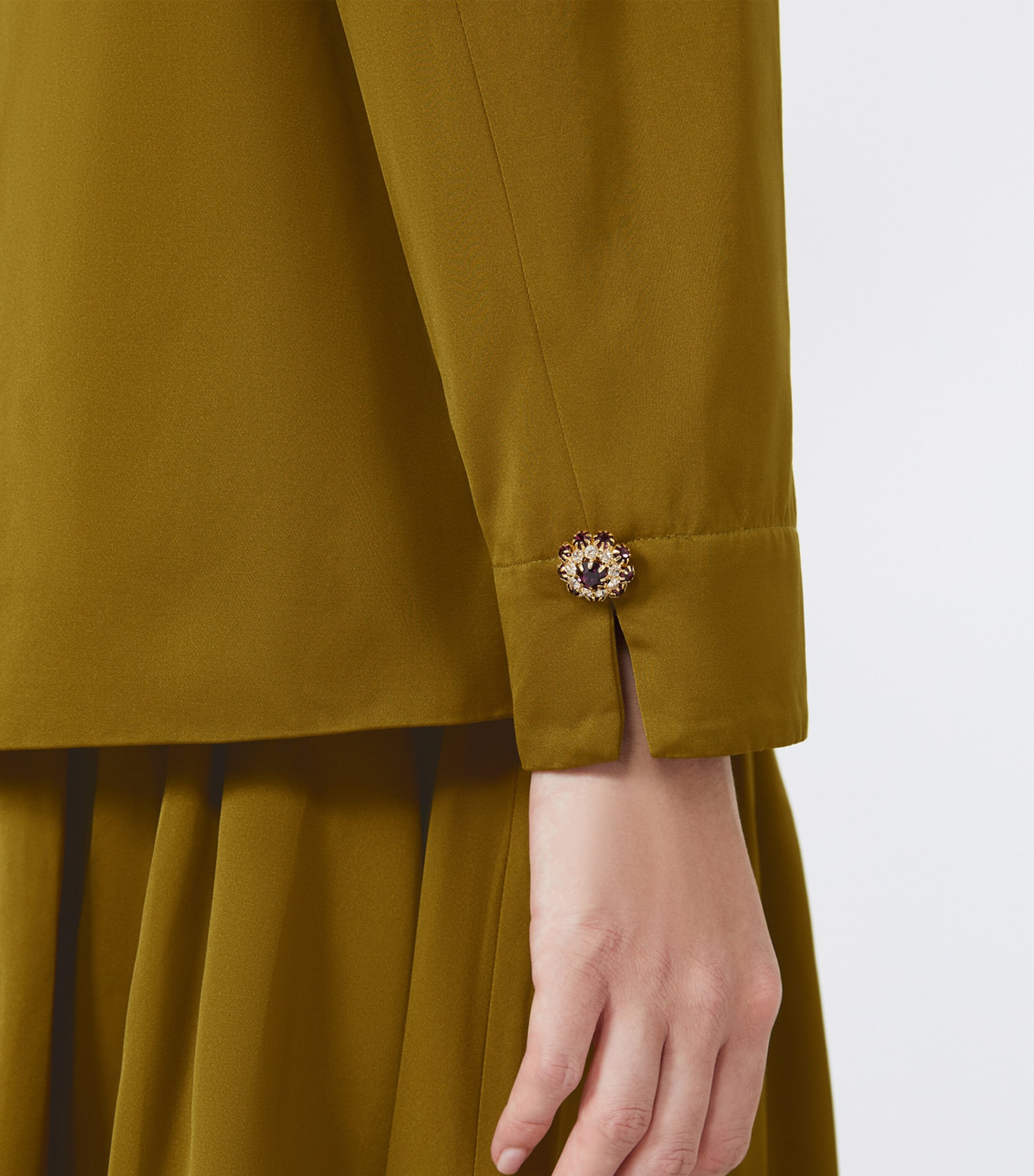 Max Mara Womens Satin Blouse Mustard Image 5