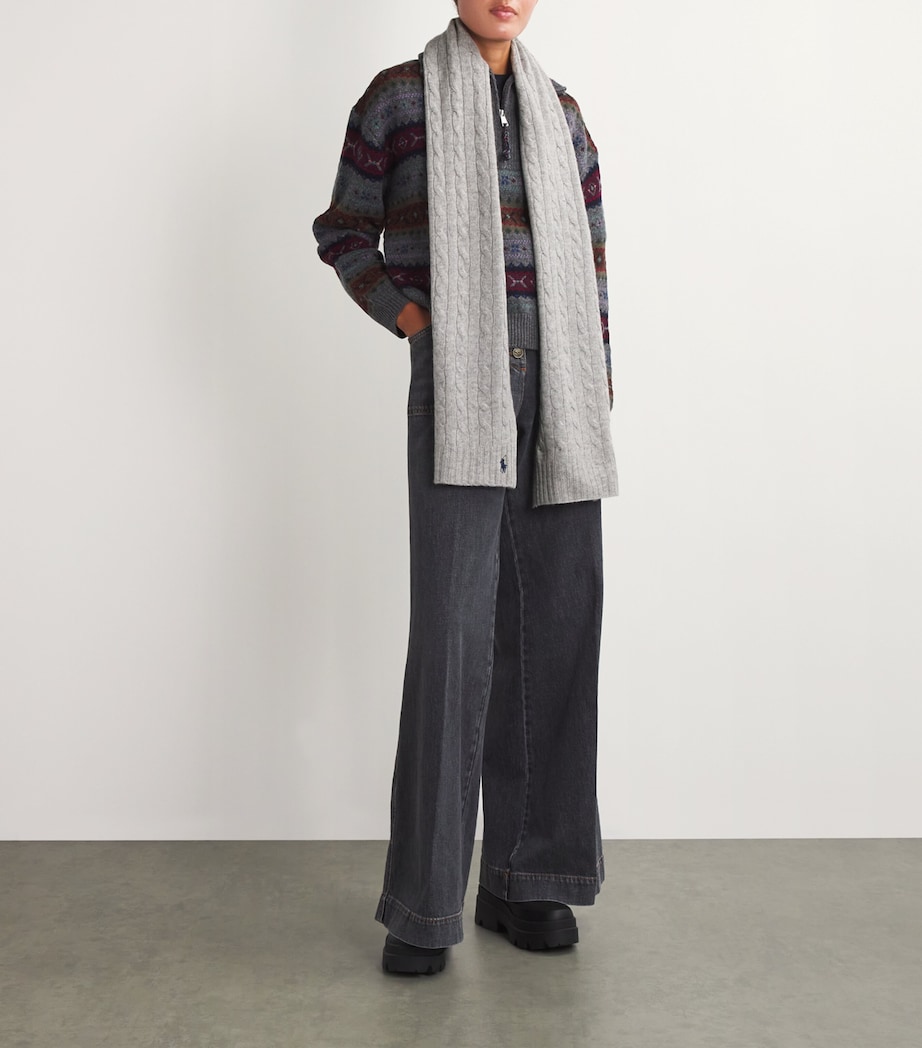 Wool-Cashmere Pony Scarf SOFT GREY Image 2