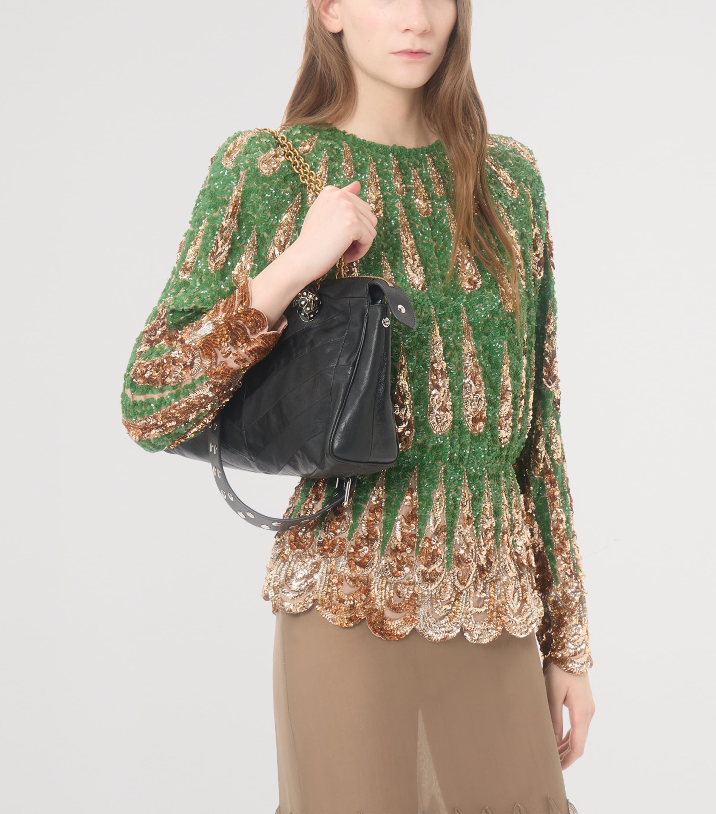 Valentino Womens Silk Sequinned Blouse Image 6