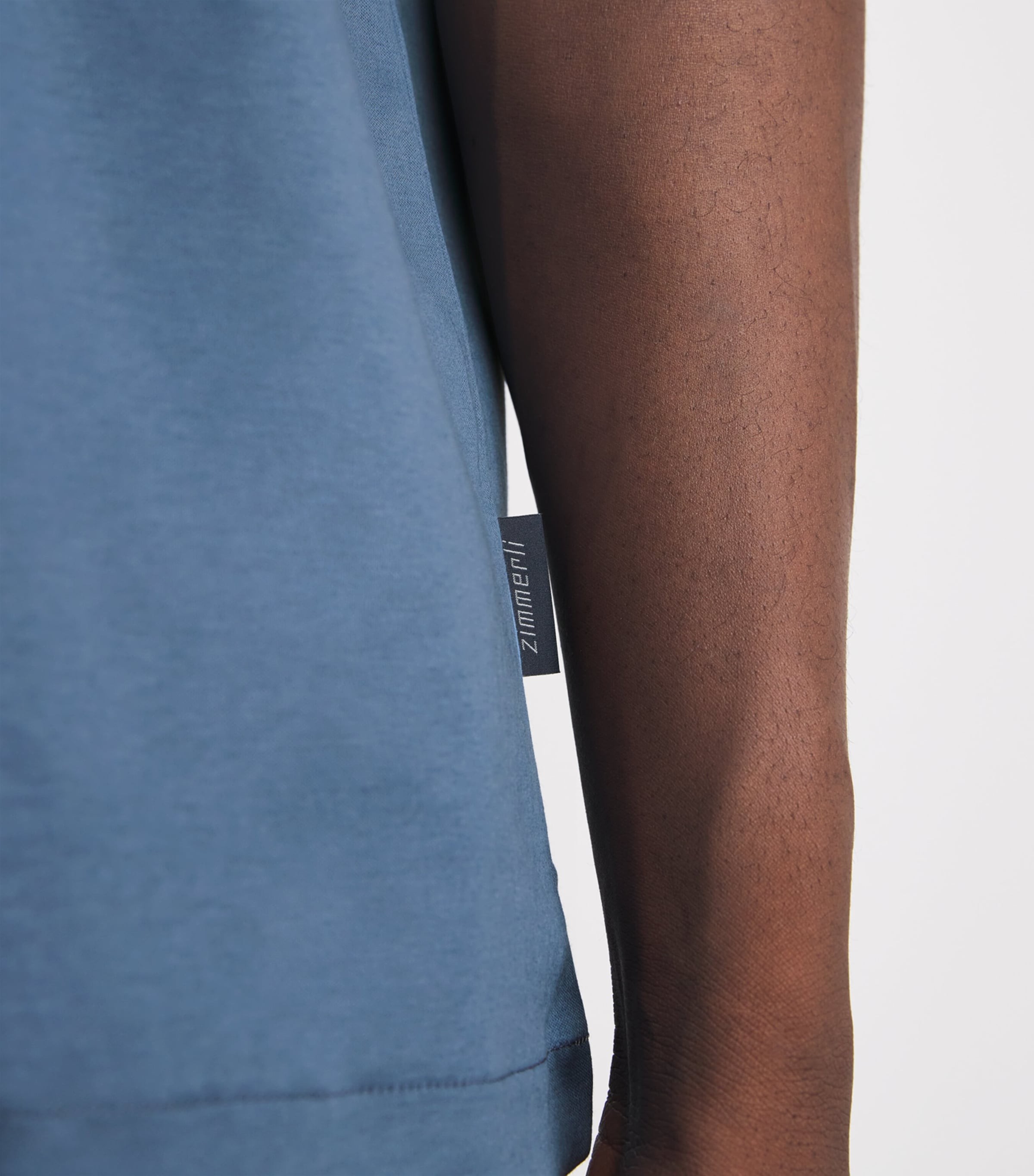 Zimmerli Mens 286 Sea Island T-Shirt Blue Horizon Image 3