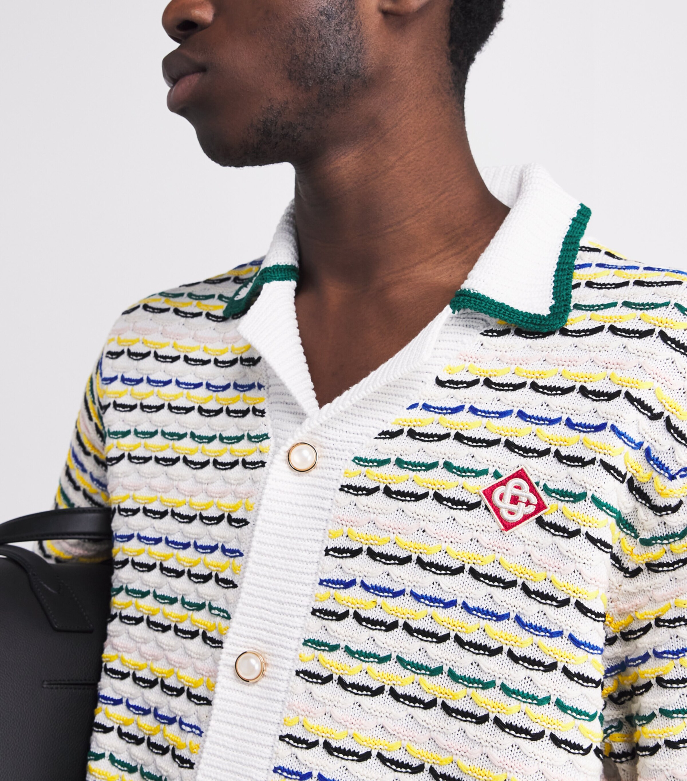 Cotton Tuck-Stitch Polo Shirt MULTI Image 6