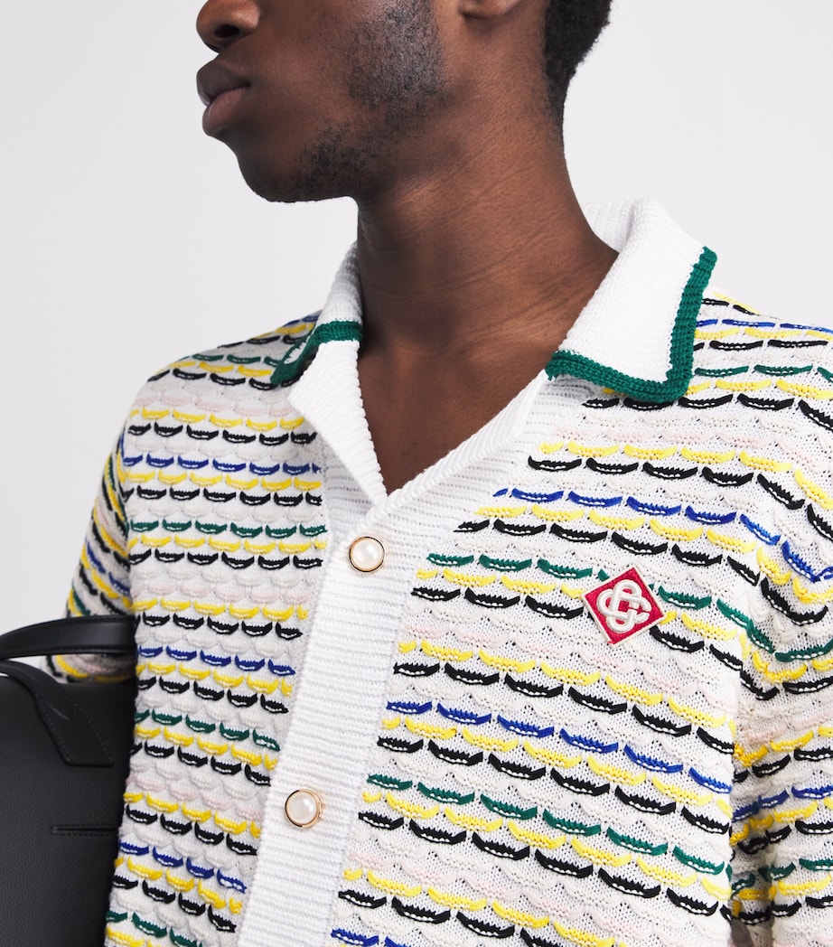 Cotton Tuck-Stitch Polo Shirt MULTI Image 6