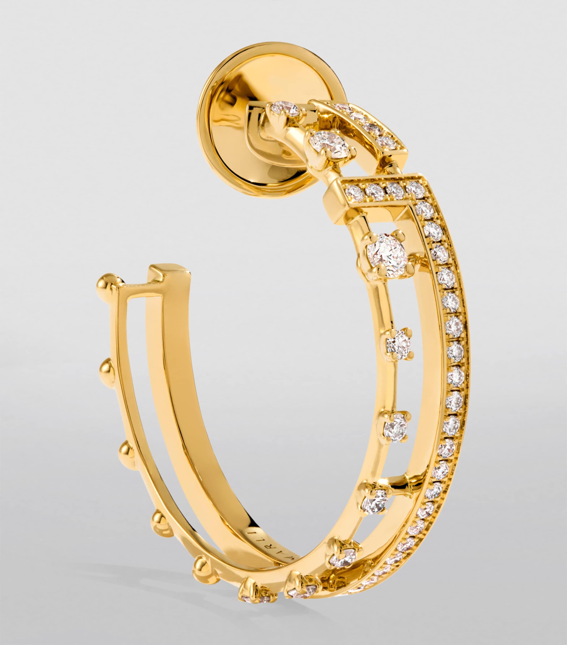 Yellow Gold and Diamond Avenues Hoop Earrings YELLOW GOLD Image 2