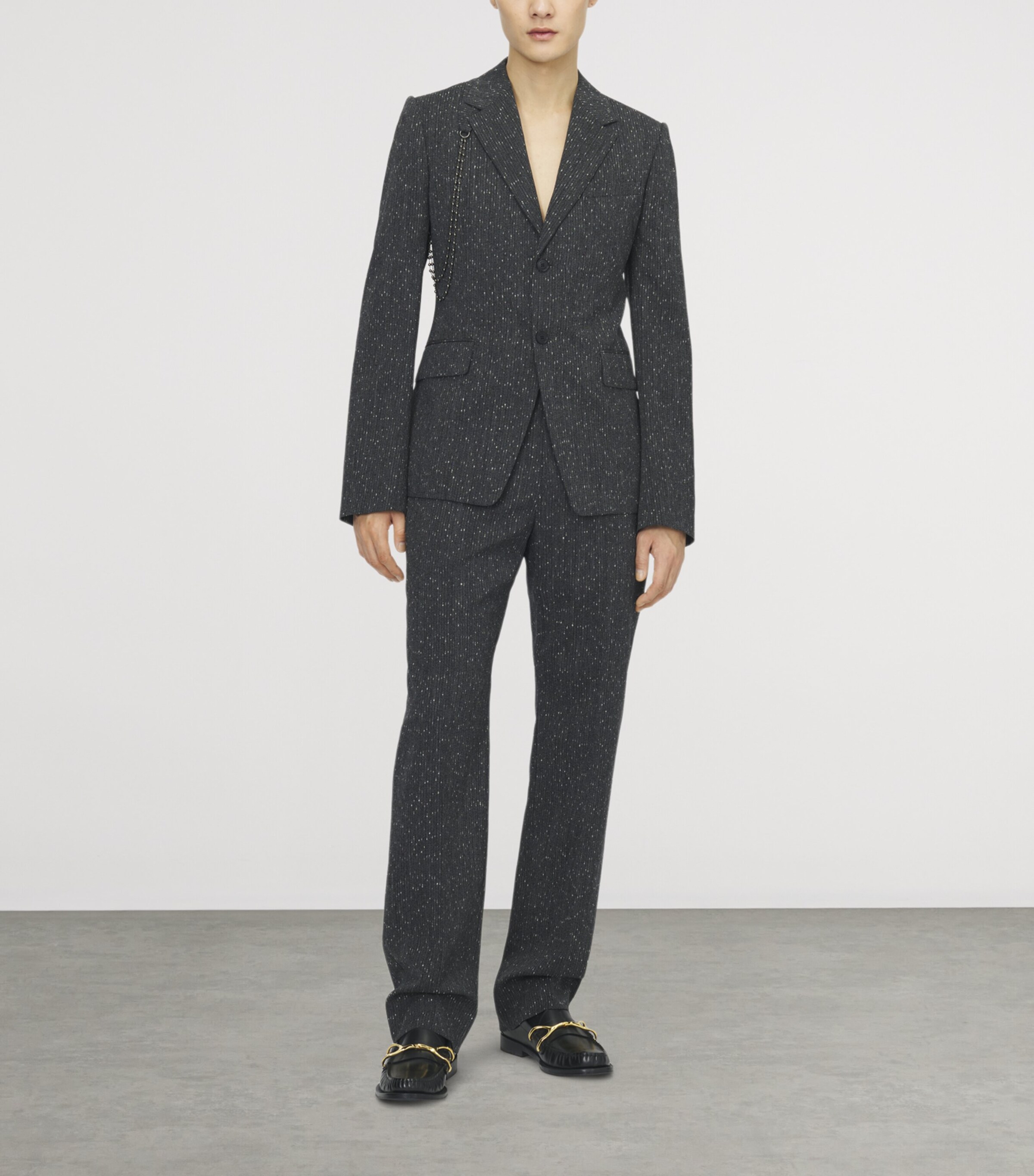 McQueen Mens Stripe Embellished Blazer Image 2