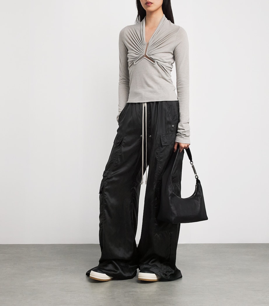 Cargobelas Wide-Leg Trousers 9 BLACK Image 2