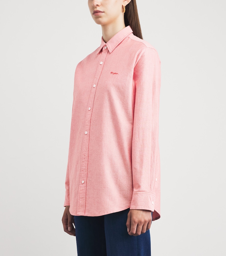 MOTHER Womens Cotton The Bestie Shirt Red Red Image 4