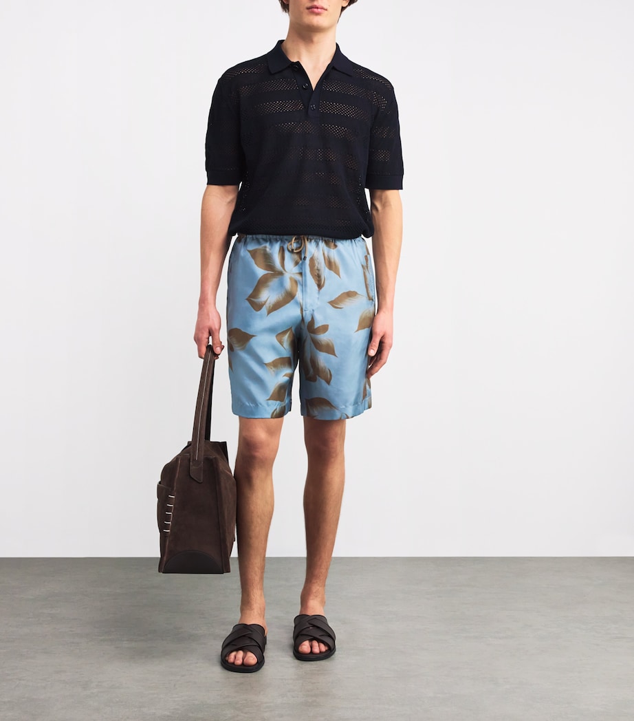 Silk Floral Shorts 510 STEEL Image 2