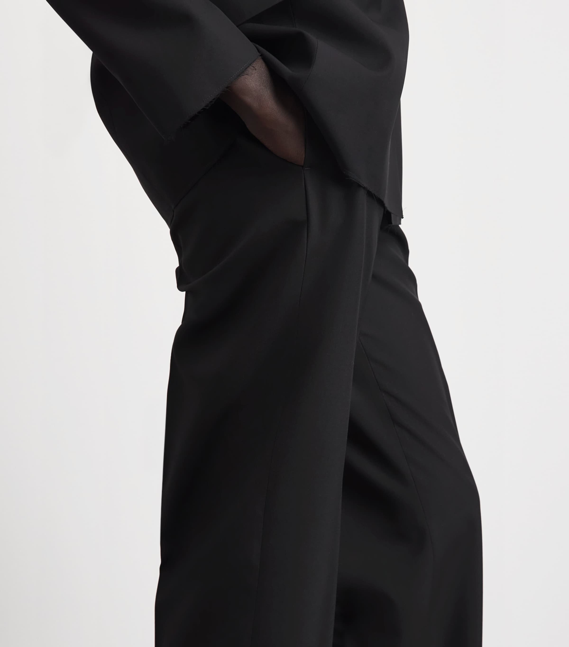 Jil Sander Womens Virgin Wool Tailored Trousers Black Image 3
