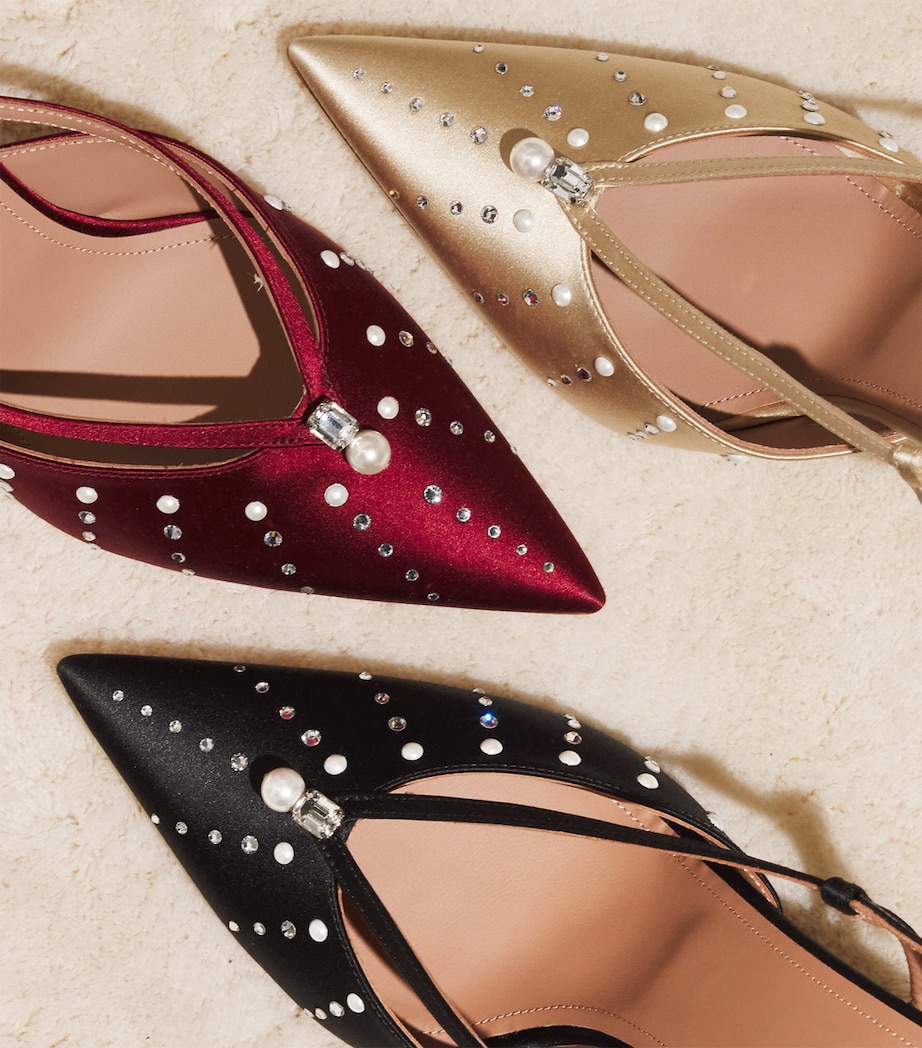 Satin Moore Slingback Pumps 90 BLACK Image 3