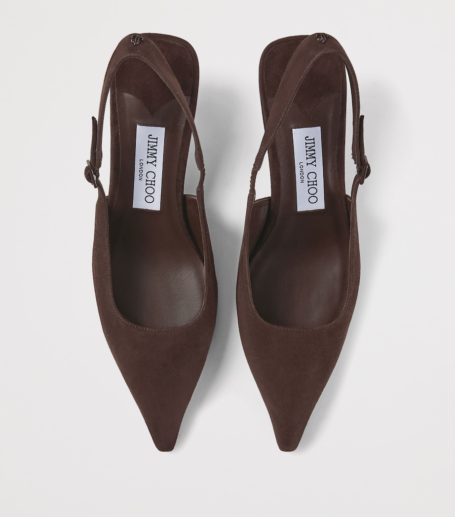 Amel 50 Leather Slingback Pumps CHOCOLATE Image 4